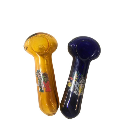 4.5 Glass Hand Pipe Color Tube Rick & Morty On sale