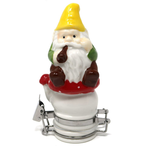 Smoking Gnome Porcelain Container On sale
